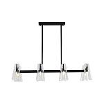 Люстра светодиодная с 8-ю прозрачными плафонами из акрила и стали Glass Cylinder Black варинант исполнения - 4 | Loft Concept в Ростове-на-Дону