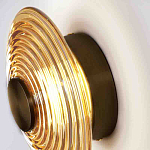 Бра с рельефным круглым плафоном янтарного цвета Savio Glass Disc Light варинант исполнения - 2 | Loft Concept в Ростове-на-Дону