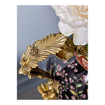 Ваза из фарфора черная с цветочной росписью и бронзовыми элементами Spring Garden варинант исполнения - 4 | Loft Concept в Ростове-на-Дону