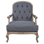 Кресло с пуфом с мягкой обивкой из льна Edward Armchair grey варинант исполнения - 1 | Loft Concept в Ростове-на-Дону