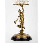 Чаша стеклянная прозрачная на бронзовой подставке с фигуркой девушки Eden Garden варинант исполнения - 2 | Loft Concept в Ростове-на-Дону