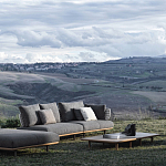 Дизайнерский кофейный стол из дерева с керамической столешницей уличный SWAY Coffee Table варинант исполнения - 7 | Loft Concept в Ростове-на-Дону