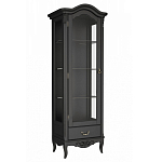 Витрина черная однодверная из массива бука с 4-мя полками и ящиком Black Provence варинант исполнения - 1 | Loft Concept в Ростове-на-Дону