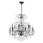 Люстра с хрустальными подвесками и металлическим основанием Диаметр 80 см Rococo Iron & Crystal Chandelier варинант исполнения - 1 | Loft Concept в Ростове-на-Дону