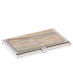 Визитница карманная металлическая с накладкой из натурального камня Агат Stone Business Card Holders  варинант исполнения - 2 | Loft Concept в Ростове-на-Дону