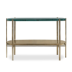 Консоль овальной формы золотая с полкой для хранения Craig варинант исполнения - 1 | Loft Concept в Ростове-на-Дону