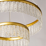 Люстра двухъярусная с золотого цвета и прозрачными подвесками Pettico варинант исполнения - 9 | Loft Concept в Ростове-на-Дону