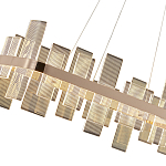 Люстра подвесная прямоугольная с рифлёными прозрачными элементами и золотым основанием Aurea Vista варинант исполнения - 2 | Loft Concept в Ростове-на-Дону