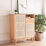 Комод с плетеными дверками и открытой нишей  с ящиком Dora Sideboard варинант исполнения - 2 | Loft Concept в Ростове-на-Дону