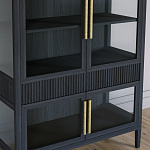 Витрина Primo со стеклянными фасадами и 2 ящиками Черный дуб варинант исполнения - 3 | Loft Concept в Ростове-на-Дону