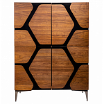 Высокий комод с узором из шпона на фасаде Sahara варинант исполнения - 1 | Loft Concept в Ростове-на-Дону