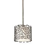 Подвесной светильник с цилиндрическим белым плафоном с ажурным узором цвета олово Kichler варинант исполнения - 1 | Loft Concept в Ростове-на-Дону