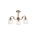Люстра цвета латунь с 3-мя прозрачными стеклянными плафонами Kichler варинант исполнения - 3 | Loft Concept в Ростове-на-Дону