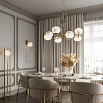 Подвесной светильник с шарообразным плафоном из белого стекла с подвеской из камня и кисточкой Agatelle варинант исполнения - 5 | Loft Concept в Ростове-на-Дону