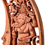 Панно из дерева Ганеша и месяц Panel With Animals варинант исполнения - 2 | Loft Concept в Ростове-на-Дону