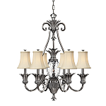 Люстра с 7-ю кремовыми текстильными абажурами Hinkley варинант исполнения - 1 | Loft Concept в Ростове-на-Дону
