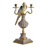 Подсвечникв образе попугая из фарфора с бронзовыми элементами Eden Garden варинант исполнения - 1 | Loft Concept в Ростове-на-Дону