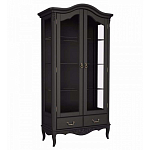 Витрина черная двухдверная из массива бука в стиле прованс Black Provence варинант исполнения - 1 | Loft Concept в Ростове-на-Дону