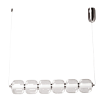 Люстра линейная с 6-ю прозрачными стеклянными плафонами округлой формы HANDLE GRAPE варинант исполнения - 2 | Loft Concept в Ростове-на-Дону