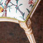 Стул из массива бука бежевый с изображением птиц и цветов Beige Green Chinoiserie Peach Garden Chair варинант исполнения - 5 | Loft Concept в Ростове-на-Дону