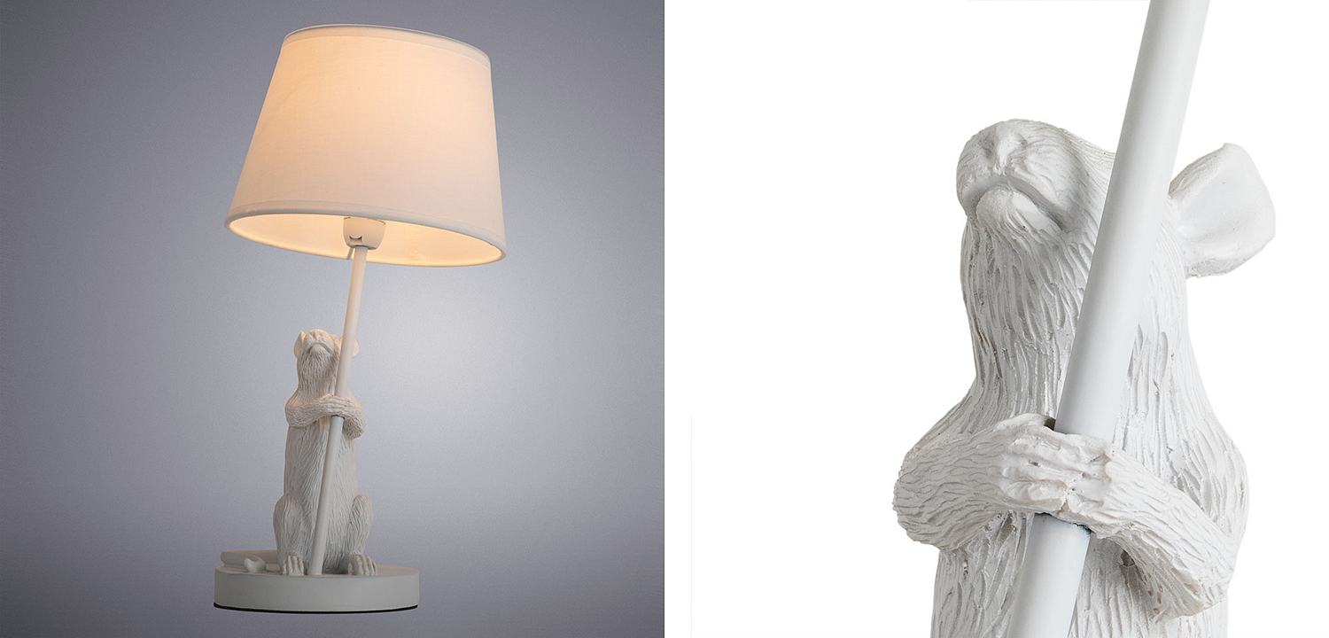 Настольная лампа White Mouse holding a lamp Настольная лампа White Mouse holding a lamp - Loft-Concept в Ростове-на-Дону