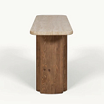 Консоль с овальной столешницей и фактурным деревянным основанием Enzo варинант исполнения - 1 | Loft Concept в Ростове-на-Дону