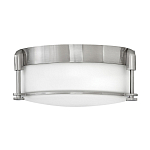 Потолочный светильник для ванных комнат цвета никель с плафоном из опалового стекла и декоративными держателями Hinkley варинант исполнения - 1 | Loft Concept в Ростове-на-Дону