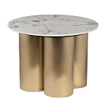 Стол журнальный круглый керамогранит белый Keramos варинант исполнения - 1 | Loft Concept в Ростове-на-Дону