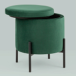 Зеленый пуф на черных ножках SANJAY варинант исполнения - 2 | Loft Concept в Ростове-на-Дону