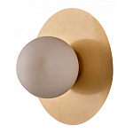 Бра круглое с плафоном из натурального камня на латунном основании Cryptocrystalline Stone варинант исполнения - 1 | Loft Concept в Ростове-на-Дону