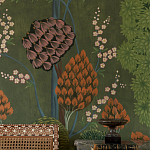 Обои ручная роспись Malwa Original colourway on Olive tobacco варинант исполнения - 2 | Loft Concept в Ростове-на-Дону