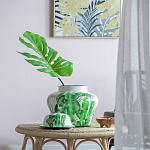 Ваза с зелёными листьями и крышкой Vase Green Leaves варинант исполнения - 1 | Loft Concept в Ростове-на-Дону