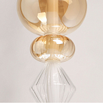 Подвесной светильник с вертикальной композицией из прозрачных и янтарных стеклянных шаров и ромбов Gabriel Scott Luna варинант исполнения - 4 | Loft Concept в Ростове-на-Дону