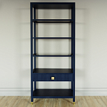 Стеллаж Elsa Dreams Blue со стеклянными полками и ящиком варинант исполнения - 4 | Loft Concept в Ростове-на-Дону