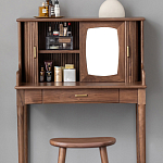 Туалетный стол деревянный с ящиком и зеркалом Moon Walnut Furniture варинант исполнения - 5 | Loft Concept в Ростове-на-Дону