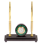 Часы настольные с двумя ручками из натурального камня Stone Clock варинант исполнения - 6 | Loft Concept в Ростове-на-Дону