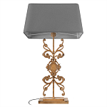 Настольная лампа на ажурном чугунном основании с серым абажуром Openwork Lamp варинант исполнения - 3 | Loft Concept в Ростове-на-Дону