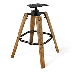 Барный стул со спинкой и металлической подставкой на 4-х деревянных ножках Бежевый Велюр Vendramin Chair варинант исполнения - 9 | Loft Concept в Ростове-на-Дону