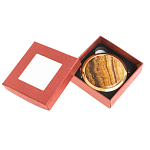 Зеркало карманное складное круглое из натурального камня Оникс в подарочной упаковке Gold Stone Mirrors варинант исполнения - 3 | Loft Concept в Ростове-на-Дону