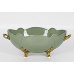 Чаша зеленого цвета из фарфора с волнообразным краем Eden Garden porcelain and bronze варинант исполнения - 3 | Loft Concept в Ростове-на-Дону