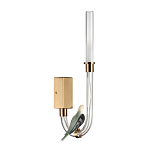 Бра с прозрачной изогнутой трубкой и декоративной фигуркой птицы Ganthea варинант исполнения - 1 | Loft Concept в Ростове-на-Дону