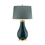 Настольная лампа с коническим дымчато-зелёным абажуром из искусственного шёлка Quintiesse варинант исполнения - 2 | Loft Concept в Ростове-на-Дону