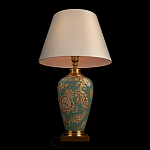 Настольная лампа бирюзовая с цветочным принтом Turquoise Flight варинант исполнения - 4 | Loft Concept в Ростове-на-Дону