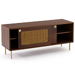 ТВ-тумба из ореха с плетеным декором Eland Wooden Wicker TV Stand варинант исполнения - 2 | Loft Concept в Ростове-на-Дону