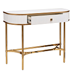 Консоль с ящиком белая с золотом Textured White Console with Gold варинант исполнения - 2 | Loft Concept в Ростове-на-Дону