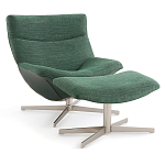 Кресло вращающееся с подставкой для ног зеленое Verdante варинант исполнения - 1 | Loft Concept в Ростове-на-Дону