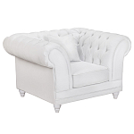 Кресло низкое с мягкой обивкой из велюра на 4-х ножках из массива березы Sophie Armchair white варинант исполнения - 1 | Loft Concept в Ростове-на-Дону