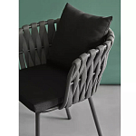 Стул мягкий с декором в виде плетеных лент на спинке и подлокотниках Semicircular Chair Decorated with Ribbons варинант исполнения - 4 | Loft Concept в Ростове-на-Дону