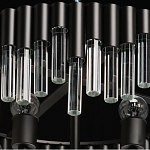 Люстра круглая из матового черного металла с подвесками из прозрачных стеклянных трубок Noir Tubes варинант исполнения - 8 | Loft Concept в Ростове-на-Дону