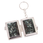 Зеркало брелок складное двухстороннее из натурального камня Серафинит Stone Mirrors варинант исполнения - 2 | Loft Concept в Ростове-на-Дону